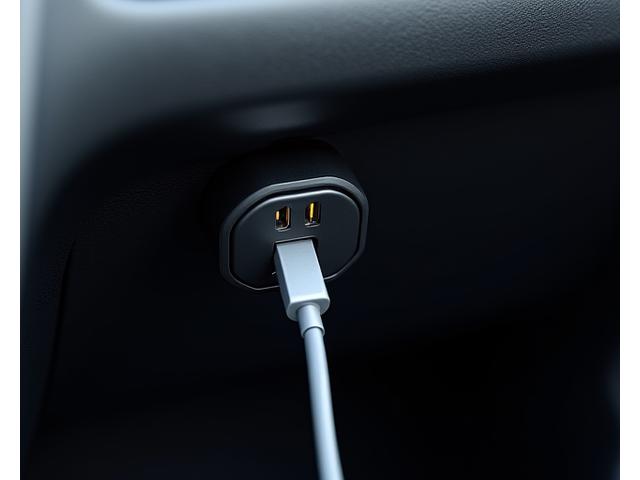 Araç çakmaklık girişine takılı çift USB portlu araç şarj cihazı