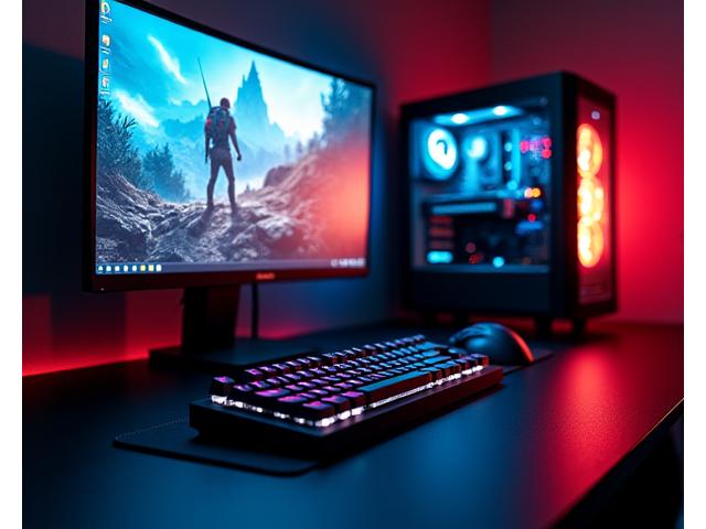 Yüksek performanslı oyun sistemleri, aydınlatmalı klavye ve monitörler