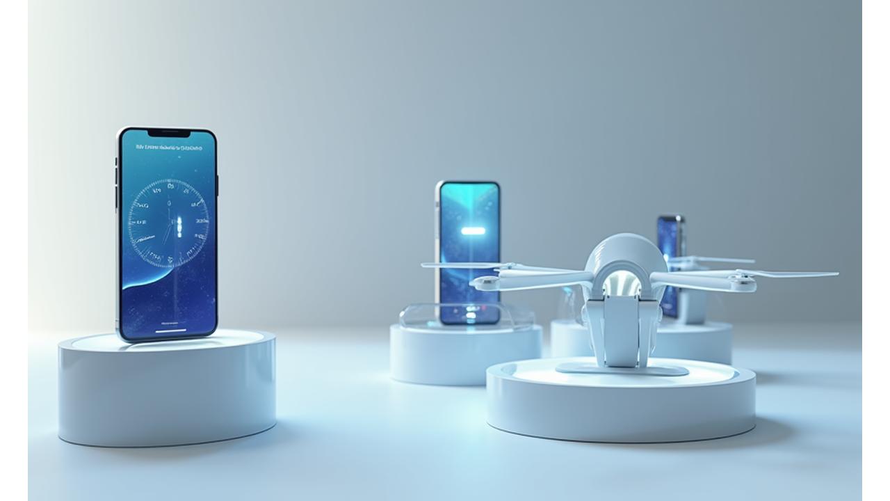 En yeni akıllı telefonlar, akıllı saatler ve sanal gerçeklik gözlükleri ile dolu bir teknoloji vitrini